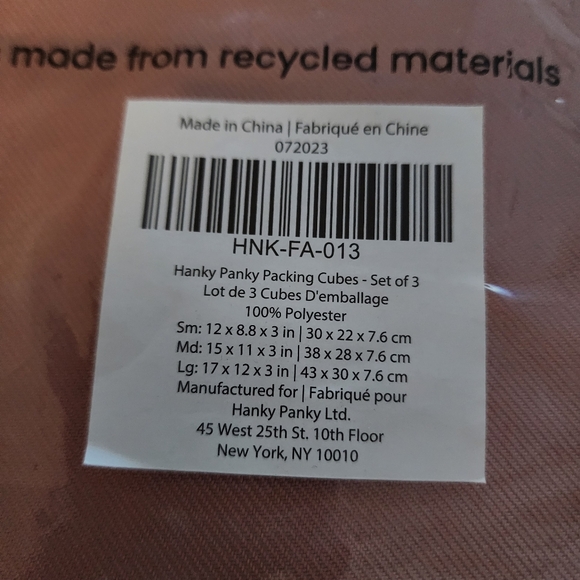 NWT Hanky Panky Set of 3 Packing Cubes - Picture 5 of 6